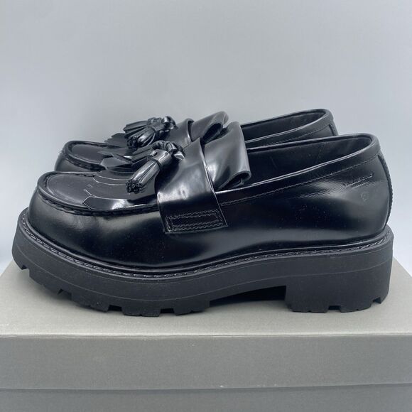 Vagabond Shoes - Vagabond Cosmo 2.0 Loafers Women 9 EU 39 Black Tassel Shoes Chunky Sole Boho NWB